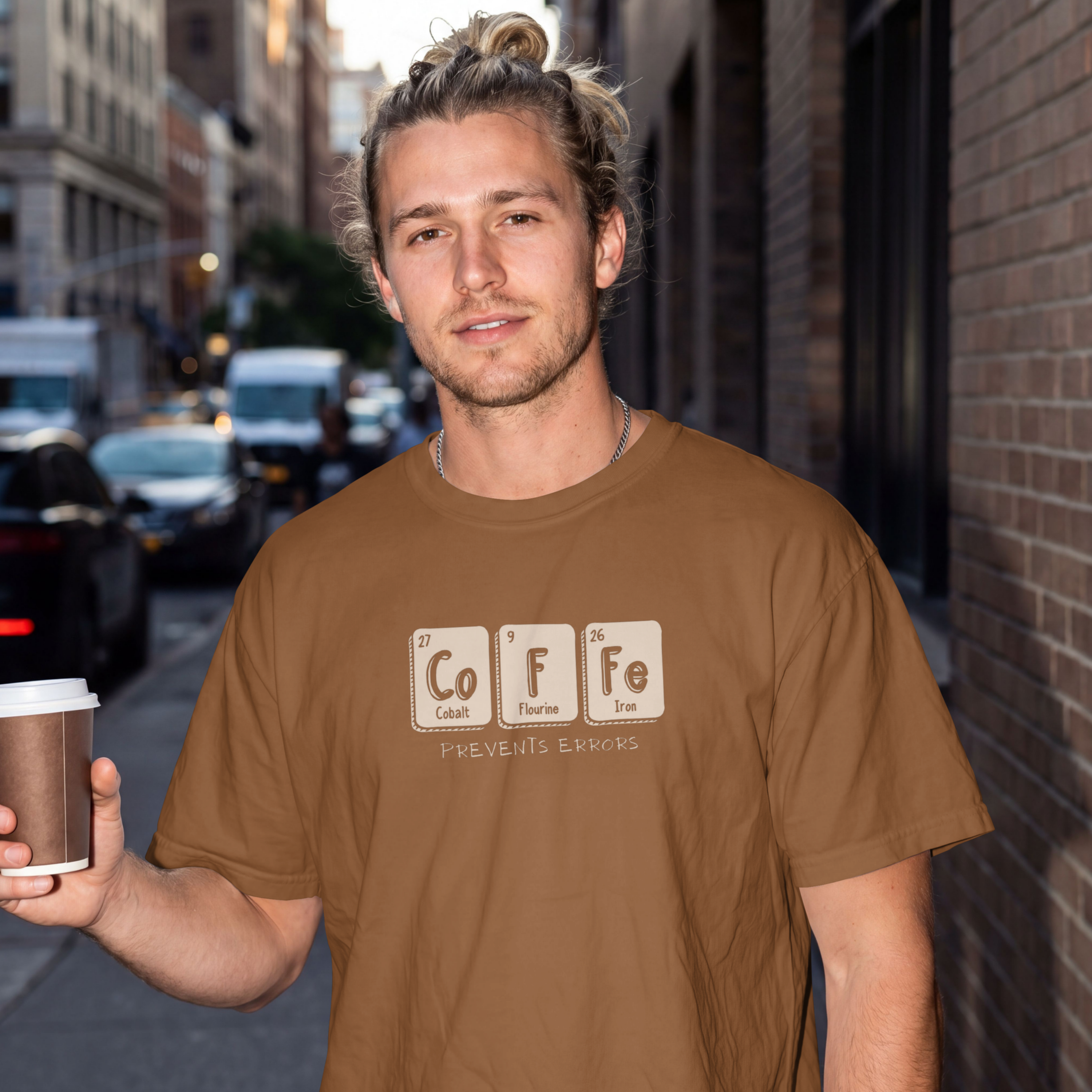 Coffee Prevents Errors Men's Round Neck T-Shirt