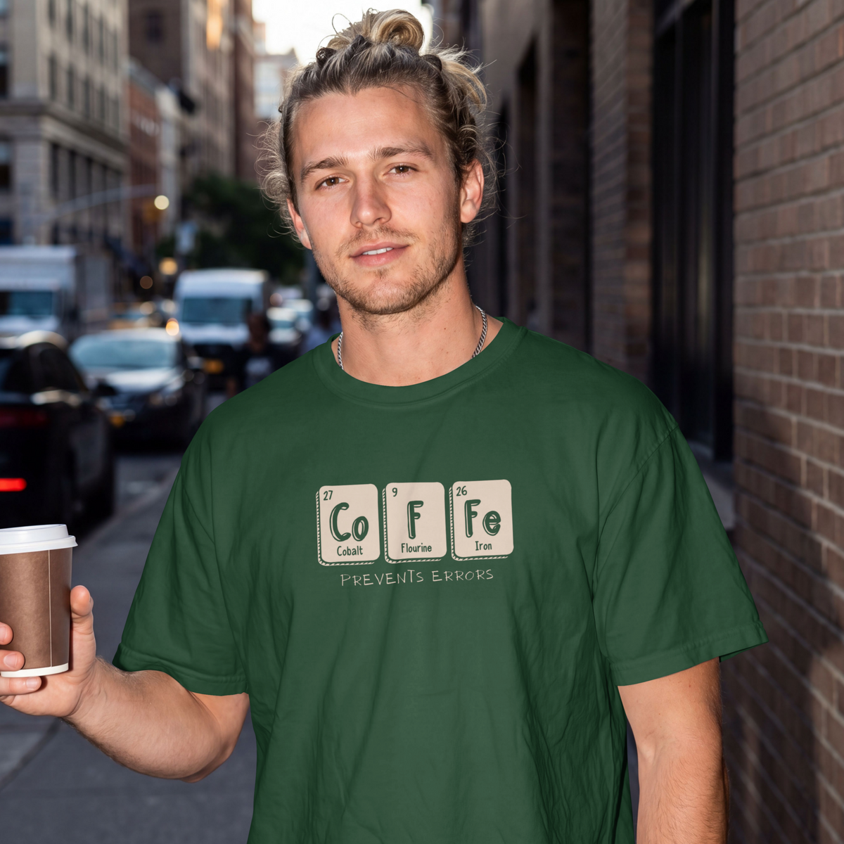 Coffee Prevents Errors Men's Round Neck T-Shirt