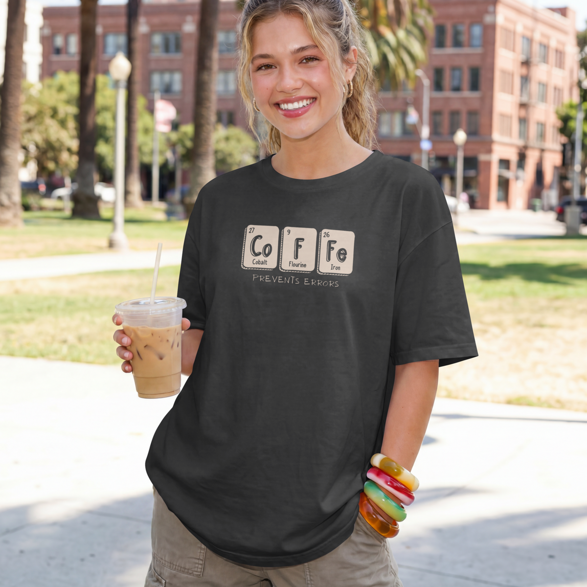 Coffee Prevents Errors Women's Round Neck T-Shirt